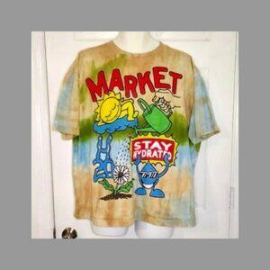 Vintage Chinatown Market Stay Hydrated Baggy Tie Dye Tee Grail Shirt Men Size XL